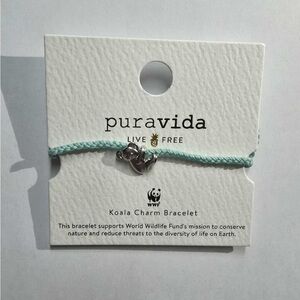 Pura Vida Silver Koala on Aqua Bracelet